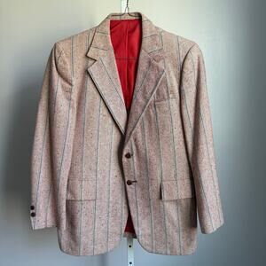 C&R Clothiers sz‎ 40 red beige 100% wool VTG Blazer